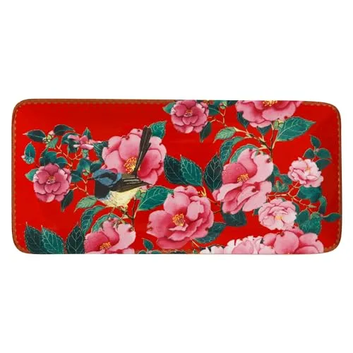 Maxwell & Williams HV0175 Platte eckig 33 x 15,5 cm - Elegantes Porzellan mit Blumen-Motiv - Platzteller mit floralen Akzenten, ideal für stilvollen Genuss von Scones und mehr. In edler Geschenkbox, perfekt für besondere Anlässe.