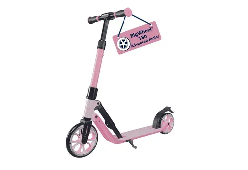 HUDORA BigWheel® 180 Advanced Junior - Sicherer Kinder Roller für Jungen & Mädchen - Roller / Kickboards – Hochwertiger, zusammenklappbarer City Roller mit ABEC 5 Kugellagern und rutschfester Trittfläche für maximalen Fahrspaß und Sicherheit.