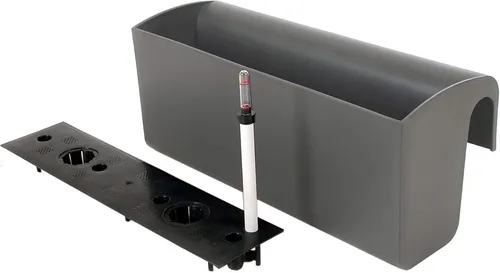 VIVANNO Balkonkasten BALKONA CLASSICO - Anthrazit Matt, 50x20x22 cm - Blumenkasten aus robustem Kunststoff mit 8 l Fassungsvermögen, ideal für Balkonpflanzen. Modernes anthrazit matt Design für einen eleganten Look.