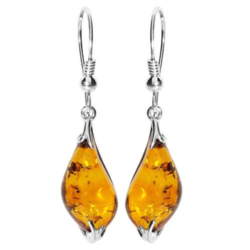 Ohrhänger Stella aus Silber 925 mit Bernstein - Elegante Ohrringe für Damen aus hochwertigem Silber 925, verziert mit edlem Bernstein für einen besonderen Glanz.