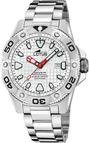 Lotus DIVER 18929/A Herrenarmbanduhr - Elegante Armbanduhr für Herren mit Edelstahlarmband, wasserdicht bis 20 bar und Saphirglas für hohe Kratzfestigkeit. Ideal für den täglichen Gebrauch oder besondere Anlässe.