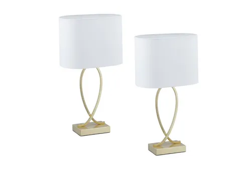 Tischlampe Beistelllampe Nachttischlampe 2er Set in gold von Relaxdays