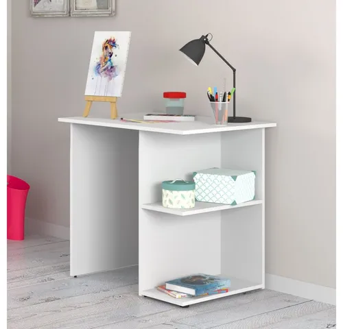 Vicco Schreibtisch Simple, Weiß, Kippbar 82 x 60 cm - Kinderschreibtisch mit kippbarer Tischplatte, ideal für kreative Arbeiten und sicheres Spielen, kratzfest und stabil für den täglichen Gebrauch.