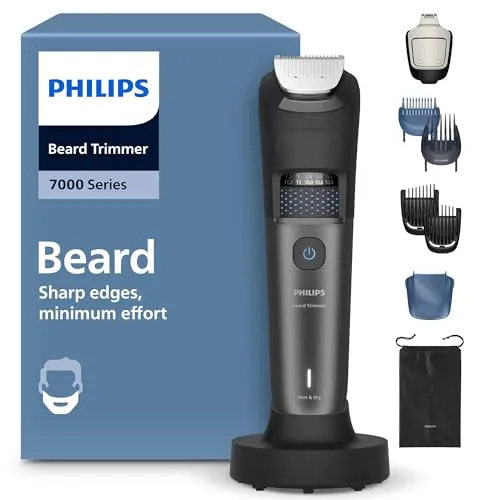 PHILIPS BT7660/15 Serie 7000 Bartschneider - Haarschneidemaschinen mit 40 Längeneinstellungen und BeardSense-Technologie für präzise Bartpflege. Selbstschärfende Klingen und abwaschbar für einfache Reinigung.