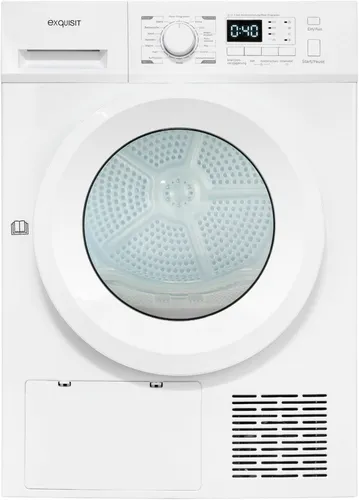 Exquisit Wärmepumpentrockner TWP1001-030D, 10 kg - Trockner mit 10 kg Fassungsvermögen und 16 Programmen für optimale Pflege. Digitale Steuerung mit Restlaufanzeige und Knitterschutz für weniger Falten – ideal für Familien!