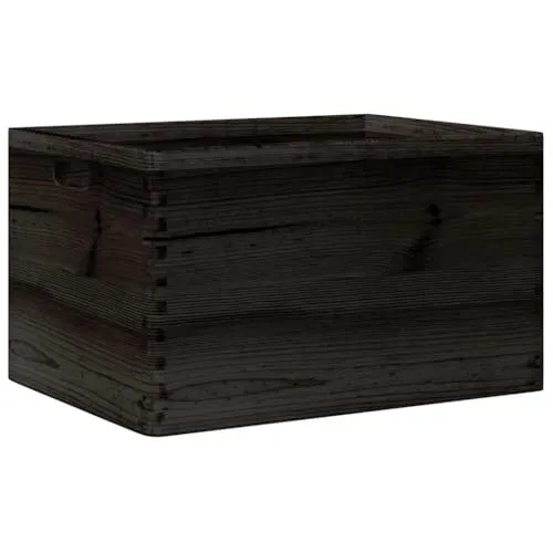 vidaXL Holzkiste mit Griffen Schwarz 40x30x23 cm