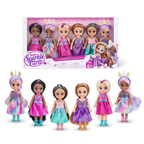 SPARKLE GIRLZ Prinzessin - 6er-Pack Modepuppen zum Sammeln - Puppen mit einzigartigen Persönlichkeiten, superweichem Haar und 7 beweglichen Punkten. Perfekt zum Stylen und Austauschen von Outfits und Accessoires!
