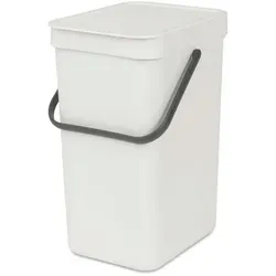 Brabantia Abfalleimer Sort & GO 12L - Küchenabfalleimer in Hellgrau aus Kunststoff, platzsparend und ideal für die Mülltrennung in der Küche.
