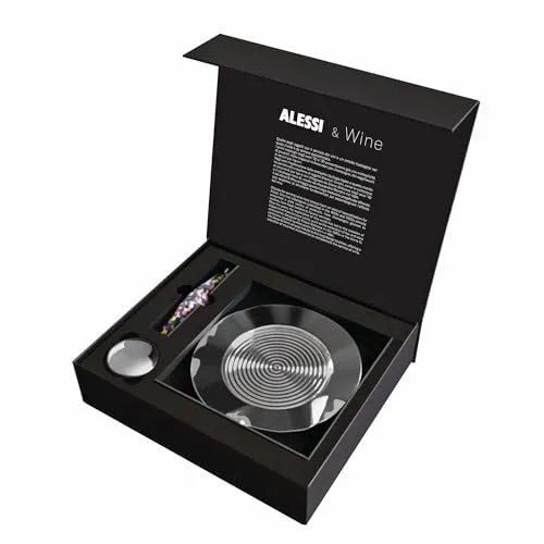 Alessi GAM32SET Design Wein-Set - Sommelier-Set mit stilvollem Kellnermesser und edlem Flaschenuntersetzer, ideal für Weinliebhaber, die Genuss mit Design verbinden.