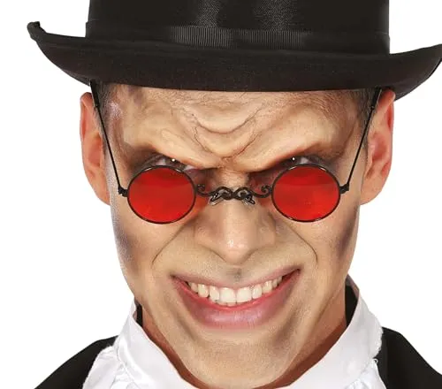 FIESTAS GUIRCA Vampirbrille (Einheitsgröße), Zubehör für Vampir- und Halloween-Kostüm, ideal für Horrorpartys und Themenfeiern, Rot