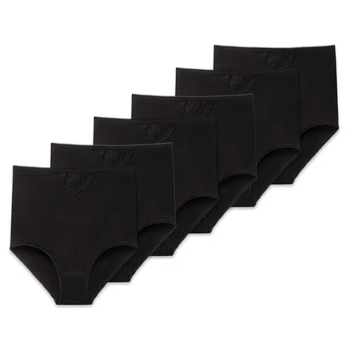 Cotton Essentials 6P Damen Slip von SCHIESSER - Sechserpack Damen Maxi-Slips aus feiner Baumwolle. Mit besticktem Einsatz und Mäusezähnchen-Borte für hohen Tragekomfort. Ideal für den täglichen Gebrauch und in bester SCHIESSER-Qualität.