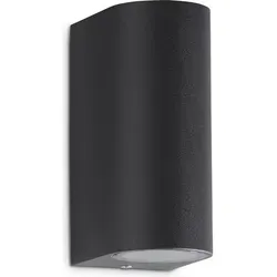 TELEFUNKEN CARPI LED Außenwandleuchte - Moderne anthrazitfarbene LED Wandleuchte mit IP44 Spritzwasserschutz, ideal für den Außenbereich. Inklusive GU10 Leuchtmittel, sorgt für stilvolle Beleuchtung durch Up- and Downlight.