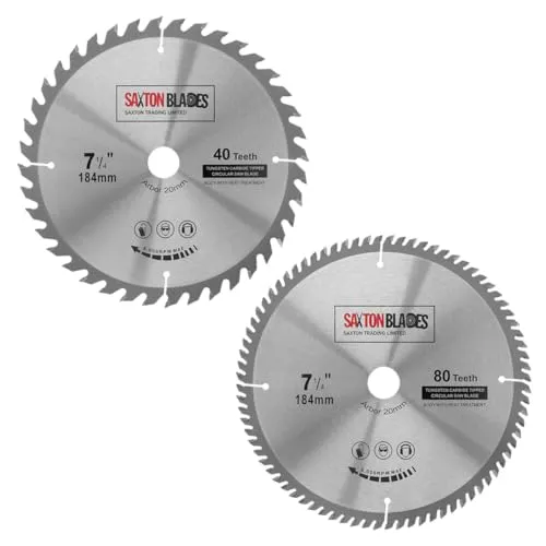 TCT Kreissägeblätter 184 mm mit 40 und 80 Zähnen (2 Stück)