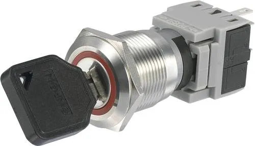 TRU Components 704395 LAS1-BGQ-11Y/21 Schlüsselschalter 250 V/AC 5A 1 x Aus/Ein 1 x 90° IP40 1St.