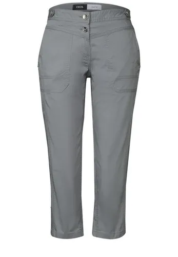 Cecil Caprihose in Grau - W27/L22 - Shorts mit Regular Waist, regulierbarem Bund und praktischen Taschen für optimalen Tragekomfort im Alltag.