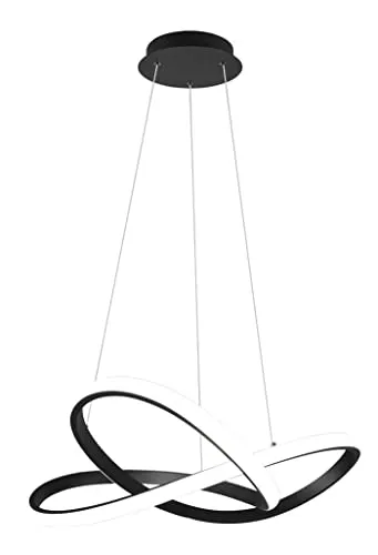 Reality Leuchten LED Pendelleuchte Course R32051432, Metall Schwarz matt, inkl. 27.5 Watt LED, Switch Dimmer