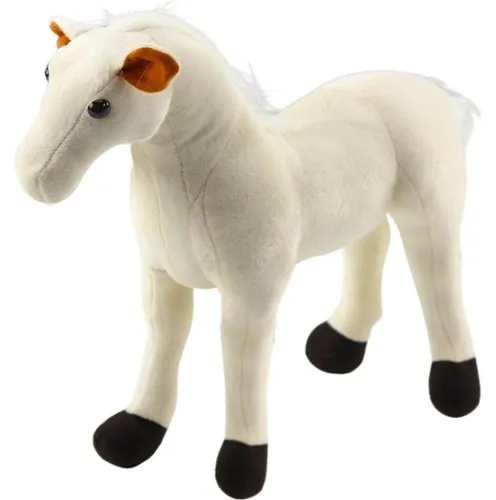 Leantoys Plüsch Pferd Kuscheltier Weiß 40cm x 37cm