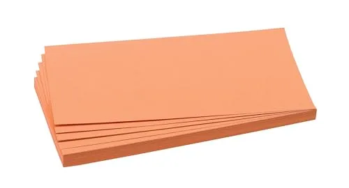 FRANKEN Moderationskarten Rechteck, 205 x 95 mm, 500 Stück, Präsentationskarten ideal für Meetings, Trainings, Schulungen im Büro oder Hotel und Lehrer in Schulen, Metaplankarten, Orange, UMZ 1020 05