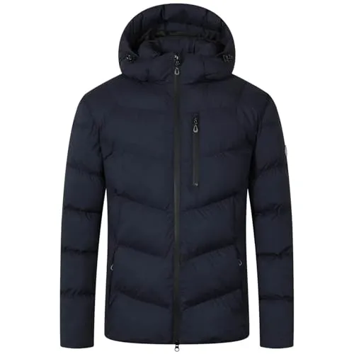 Blue Wave Herren Steppjacke Jesper - Jacke gesteppt mit abhnehmbarer Kapuze in Marine Größe 6XL