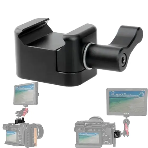 NICEYRIG NATO Clamp Monitorhalterung mit 1/4 Zoll 3/8 Zoll Gewinde,Quick Release NATO Lock Clamp für Locating Hole Cold Shoe Mount Camera Cage Erweiterungszubehör