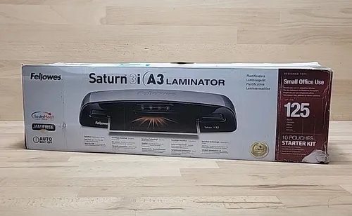 Fellowes A3 Laminiergerät Saturn 3i - Staufreies Laminieren in nur 60 Sekunden, inkl. 10 Laminierfolien und 3 Jahre Garantie für Büro und Home-Office