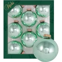 Krebs Glas Lauscha Weihnachtskugeln Uni-Design Henriette Türkis 7cm