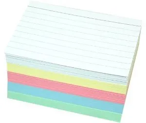Karteikarten DIN A8 in 5 Farben zweiseitig liniert sortiert 100