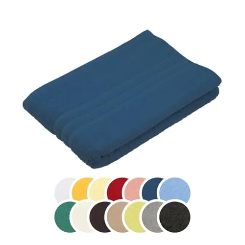 liebling Saunatuch, 100% Baumwolle, Serie Borkum, 70 x 200 cm, 60 Grad waschbar, trocknergeeignet, Farbe: Kobaltblau