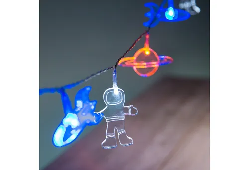 Lights4fun LED-Lichterkette Lunar Weltall Lichterkette batteriebetrieben