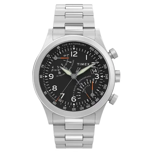 Herrenuhr Timex TW2W47800 (Ø 43 mm) - Chronograph mit edlem Edelstahlarmband, wasserdicht bis 10 atm und ausgestattet mit Stoppuhr-Funktion – ideal für aktive Männer.