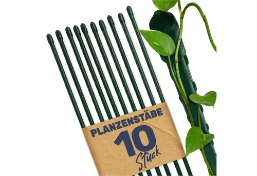 Gravidus Rankhilfe Pflanzstab Rankhilfe Stahl mit Kunststoff Ummantelung grün 120 cm, 10 St.