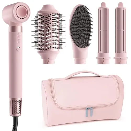 MESCOMB 5 in 1 Airstyler – Professioneller Hairstyler mit Ionen Föhn - Vielseitiger 5-in-1 Airstyler für alle Haartypen. Mit Ionen-Technologie für weniger Frizz und Keramikbeschichtung für Glanz. Perfekt zum Föhnen, Locken, Glätten und Volumisieren – inklusive eleganter Reisetasche.