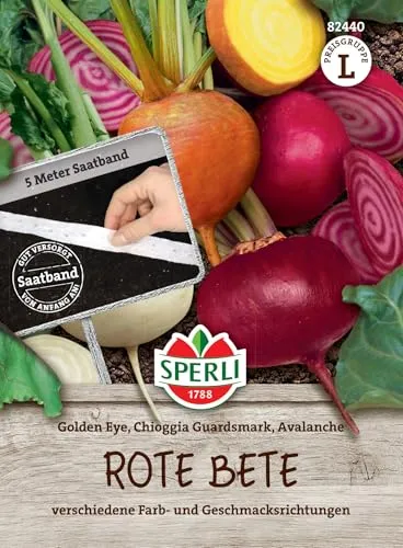 Sperli Rote Bete Samen Golden Eye, Chioggia Guardsmark, Avalanche Saatband 82440 - verschieden Farb- und Geschmacksrichtungen - Samen Gemüse, Gemüse Pflanzen