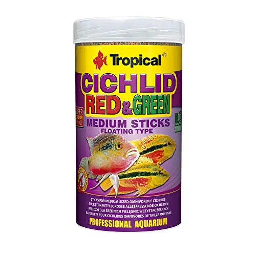Tropical Cichlid Red&Green Medium Sticks - Futtersticks für mittelgroße Cichliden, mit Astaxanthin & Spirulina, 1er Pack (1 x 1 l)