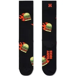 Happy Socks Flaming Burger Sock Schwarz Muster Baumwolle Gr 41/46