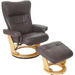 MCA Relaxsessel aus Leder, Braun, 360° drehbar