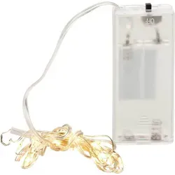 Cepewa LED Lichterkette mit 10 Micro LEDs, warmweiß, 0,9m, silber - Dekorative Lichterkette mit 10 warmweißen Micro-LEDs auf flexiblem Silberdraht. Ideal für kreative Innenraumgestaltungen. Batteriebetrieben für einfache Handhabung.