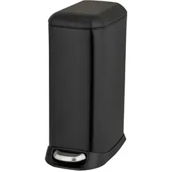 WENKO Treteimer Mod. Design 12 L, Schwarz - Haushaltszubehör: Stilvoller Treteimer mit Easy-Close Absenkautomatik, der leise schließt und Fingerabdrücke nahezu unsichtbar macht.