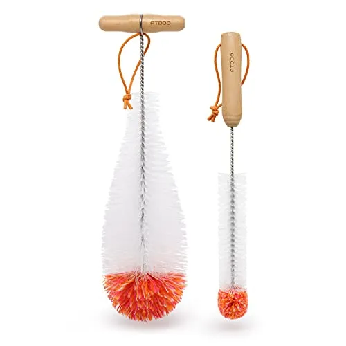 ATDDO Flaschenbürste, 2 Stück Flaschenbürste Kompatibel mit Sodastream Glasflasche Lang Flaschenreiniger Bürste für Glaswaren