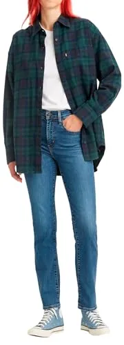 Levi's Damen 724 High Rise Straight Jean - Jeans mit hohem Bund und geradem Bein, aus Vintage-Stretch für optimalen Tragekomfort. Hergestellt mit recyceltem Wasser, um die Umwelt zu schonen.