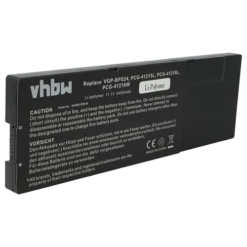 vhbw Akku kompatibel mit Sony Vaio VPC-SB1A9E/B, VPC-SB1AFJ, VPC-SB1AGJ, VPC-SB1AGJA Notebook (4400mAh, 11,1V, Li-Ion)