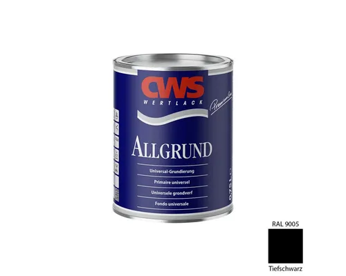 Pictolor Holzgrundierung CWS WERTLACK® Allgrund 0,75 Liter RAL 9005 tiefschwarz - Holz-Grundierungen mit hervorragender Haftung auf Holz, Metall und Kunststoff. Ideal für Innen- und Außenanwendungen, bietet starken Rostschutz und lässt sich einfach auftragen.