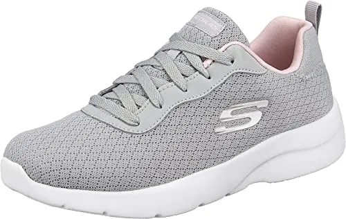 Skechers Dynamight 2.0 - Sportliche Damen Sneakers in Grau - Sportlicher und bequemer Trainingsschuh mit Schnürung. Leichte, dämpfende Zwischensohle und flexible Laufsohle für optimalen Komfort bei jeder Bewegung.