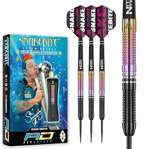 RED DRAGON Snakebite Weltmeister 2020 Auflage: 21 Gramm Wolframpfeile Einschließlich Flüge und Stiele