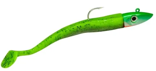 Hogy Twitcher + Paddle 20cm Gummifisch, Köder für Dorsch, Heilbutt & Seelachs, Meeresköder für Norwegen, Island, Dänemark, Ostsee, Gewicht:100g Jigkopf / 130g gesamt