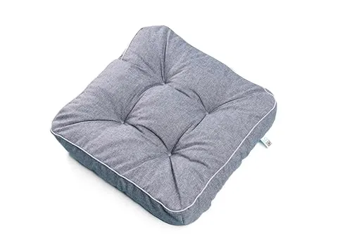 TexDeko® Ecolen Loungekissen Stuhlkissen 45x45x12 cm Sitzauflagen Gartenmöbel Polsterauflagen UV-Schutz & Wasserabweisend Bodenkissen Outdoor Rattanmöbel (Grau)