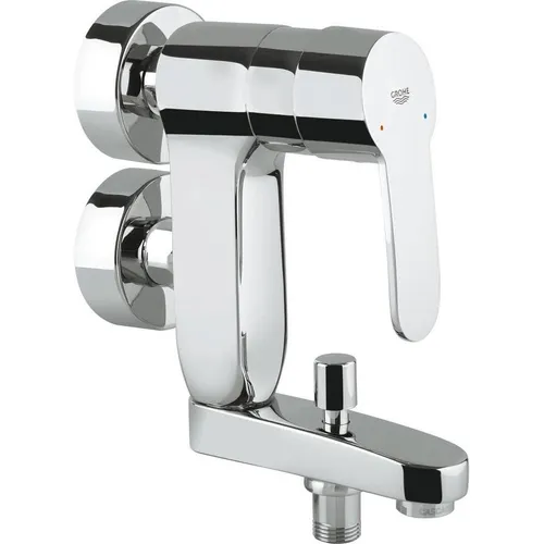 Grohe Eurostyle C Vertica Wannen Armatur 23301000 - Armatur für Wandmontage, mit langlebiger Grohe Silkmove Keramikkartusche und eleganter Starlight Chromoberfläche für zeitloses Design und einfache Bedienung.