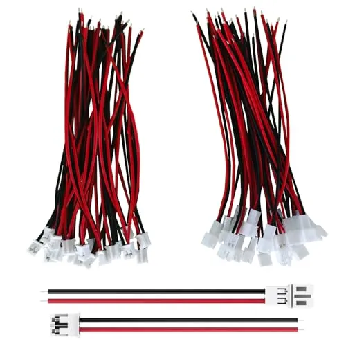 MOSWAG 20 Paare JST Steckverbinder, 26 AWG Steckverbinder, 2 Pin Männlich Weiblichen Stecker für LED Lampe Streife RC Spielzeug Batterie