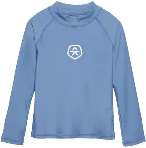 Color Kids COT-Shirt Kinder Unisex Langarmshirt mit UV-Schutz UV-Shirt Longsleeve Rundhals elastisch Regular fit, Farbe:Coronet Blue (854), Größe:92