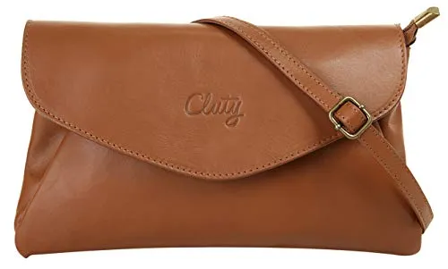 Cluty Abendtasche Echt Leder Damen | Elegante Clutch & Umhängetasche - Damen-Clutches: Hochwertige, aus 100% echtem Leder gefertigte Abendtasche, Made in Italy, vielseitig tragbar als Clutch oder Umhängetasche - ideal für festliche Anlässe.
